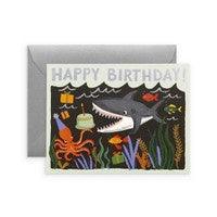 Rifle Paper Co - Single Card - Shark Birthday - Handworks Nouveau Paperie