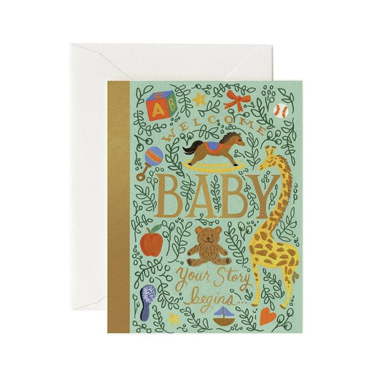 Rifle Paper Co - Single Card - Storybook Baby - Handworks Nouveau Paperie