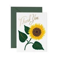 Rifle Paper Co - Single Card - Sunflower Thank You - Handworks Nouveau Paperie