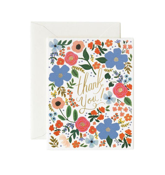 Rifle Paper Co - Single Card - Wild Rose Thank You - Handworks Nouveau Paperie