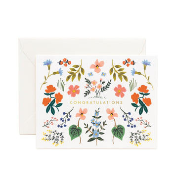 Rifle Paper Co - Single Card - Wildwood Congrats - Handworks Nouveau Paperie