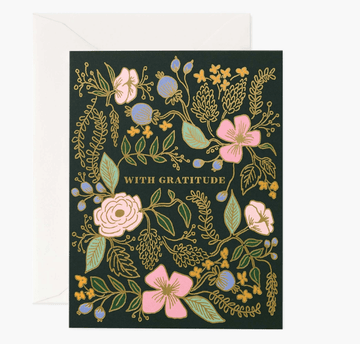 Rifle Paper Co - Single Card - With Gratitude - Handworks Nouveau Paperie