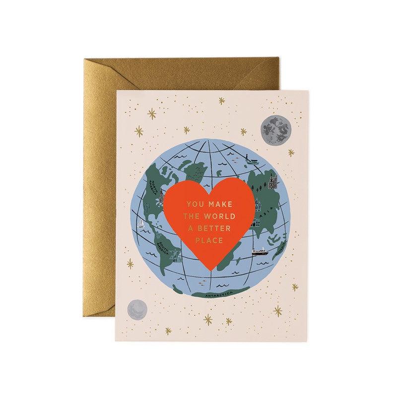 Rifle Paper Co - Single Card - You Make The World Better - Handworks Nouveau Paperie