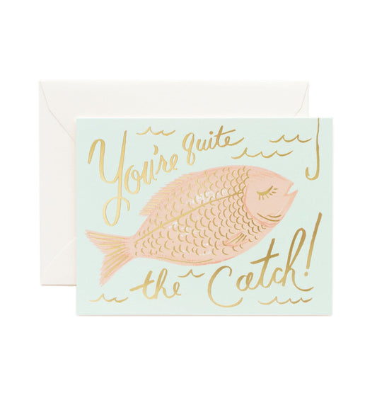 Rifle Paper Co - Single Card - You're A Catch - Handworks Nouveau Paperie