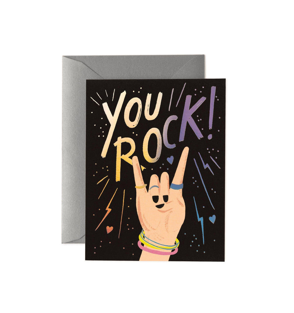 Rifle Paper Co - Single Card - You Rock - Handworks Nouveau Paperie