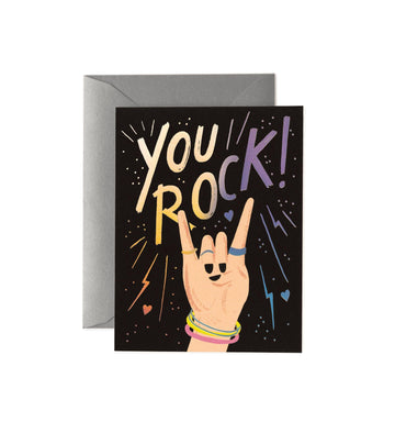 Rifle Paper Co - Single Card - You Rock - Handworks Nouveau Paperie