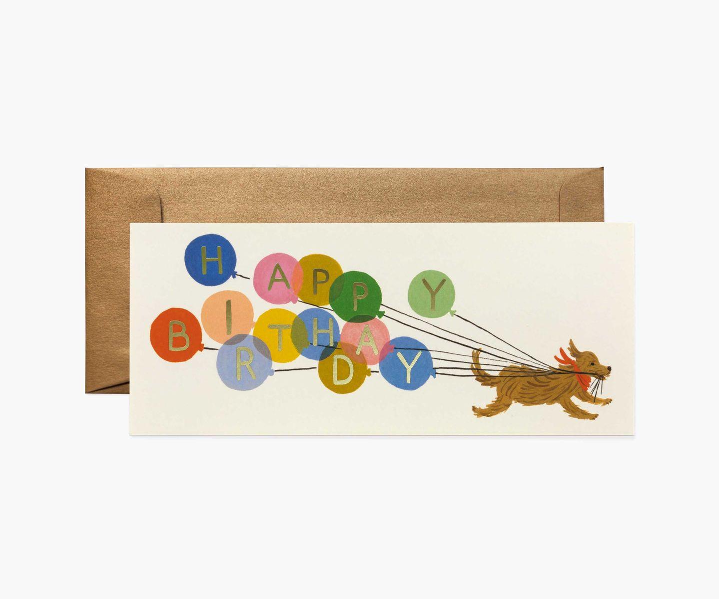 Rifle Paper Co - Single Long Card - Balloon Birthday - Handworks Nouveau Paperie