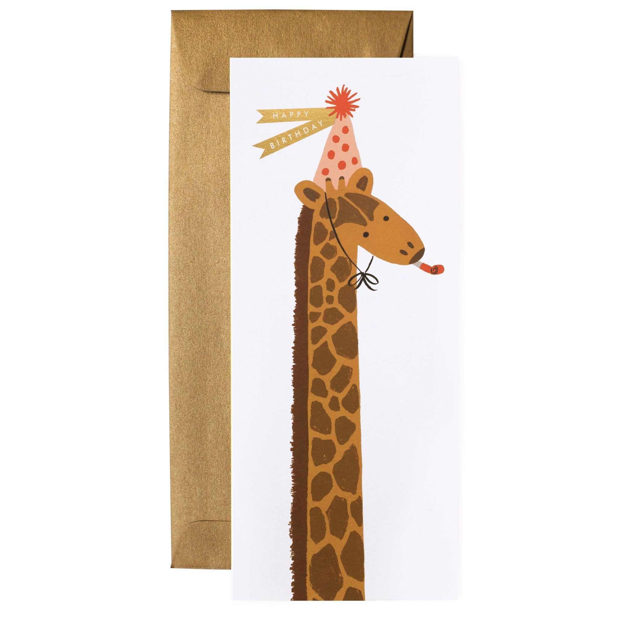 Rifle Paper Co - Single Long Card - Giraffe Birthday - Handworks Nouveau Paperie