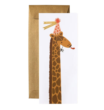Rifle Paper Co - Single Long Card - Giraffe Birthday - Handworks Nouveau Paperie