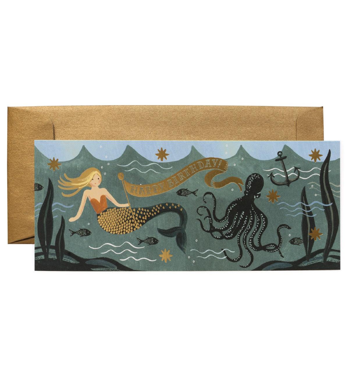 Rifle Paper Co - Single Long Card - Under the Sea Birthday - Handworks Nouveau Paperie