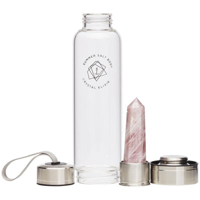 Rose Quartz Crystal Elixir Bottle - Handworks Nouveau Paperie