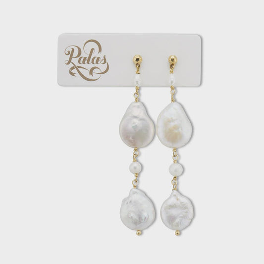 Seychelles Baroque Pearl Drop Earrings - Handworks Nouveau Paperie
