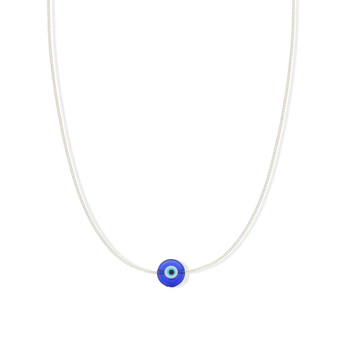 Silver & Glass - Evil Eye Protection Necklace - Handworks Nouveau Paperie