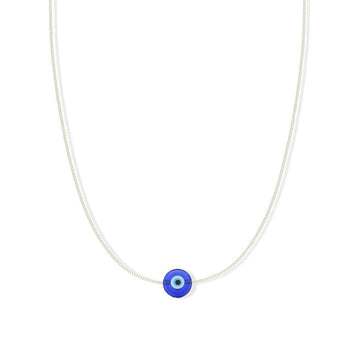 Silver & Glass - Evil Eye Protection Necklace - Handworks Nouveau Paperie