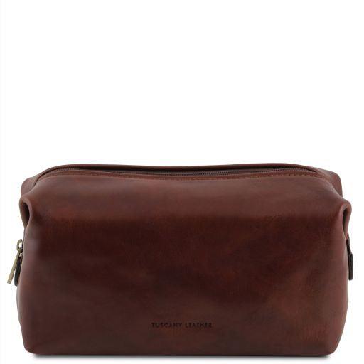 Smarty Leather Toiletry Bag - Small size - Brown - Handworks Nouveau Paperie
