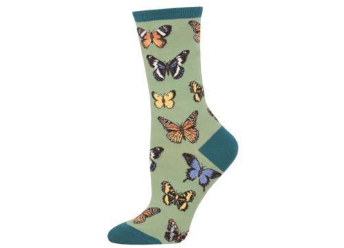 Socksmith Ladies Socks Majestic Butterfly - Green - Handworks Nouveau Paperie