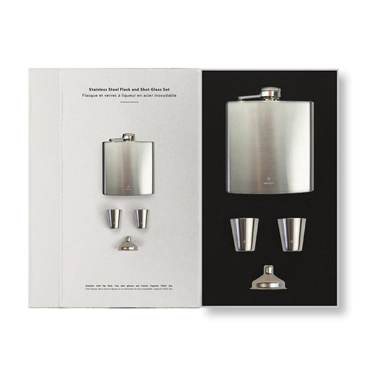 Stainless Steel Flask & Shotglass Set - Handworks Nouveau Paperie
