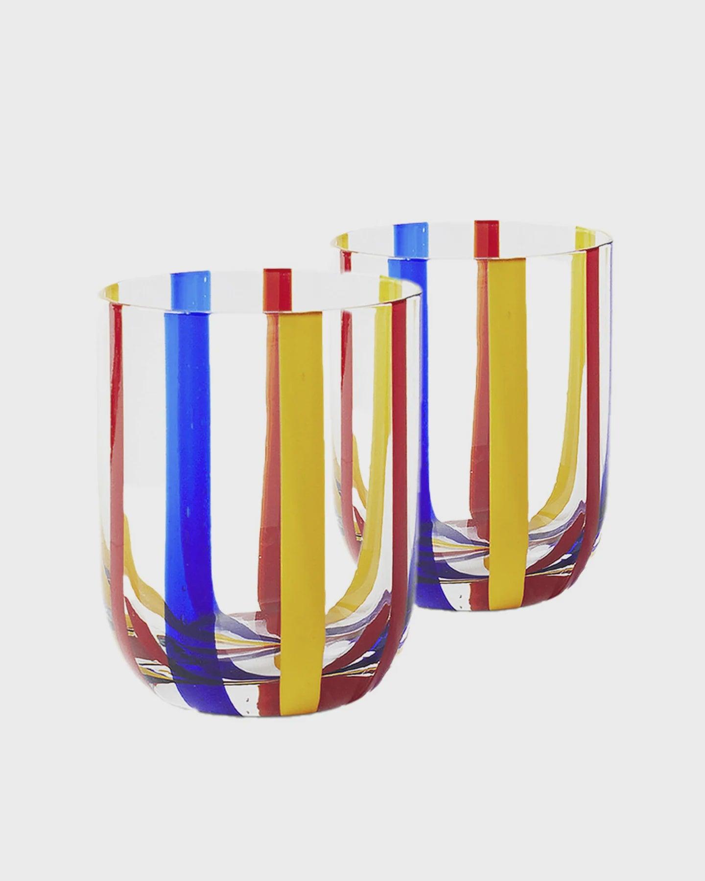 Striped Tumbler Glass Set - Handworks Nouveau Paperie