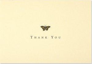 THANK YOU NOTES- GOLD BUTTERFLIES - Handworks Nouveau Paperie