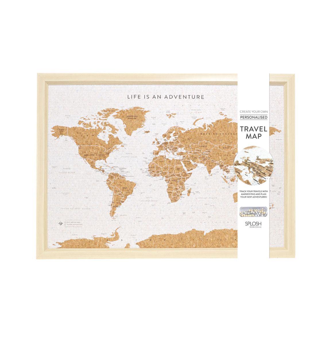 Travel Board - World Map Small - Handworks Nouveau Paperie