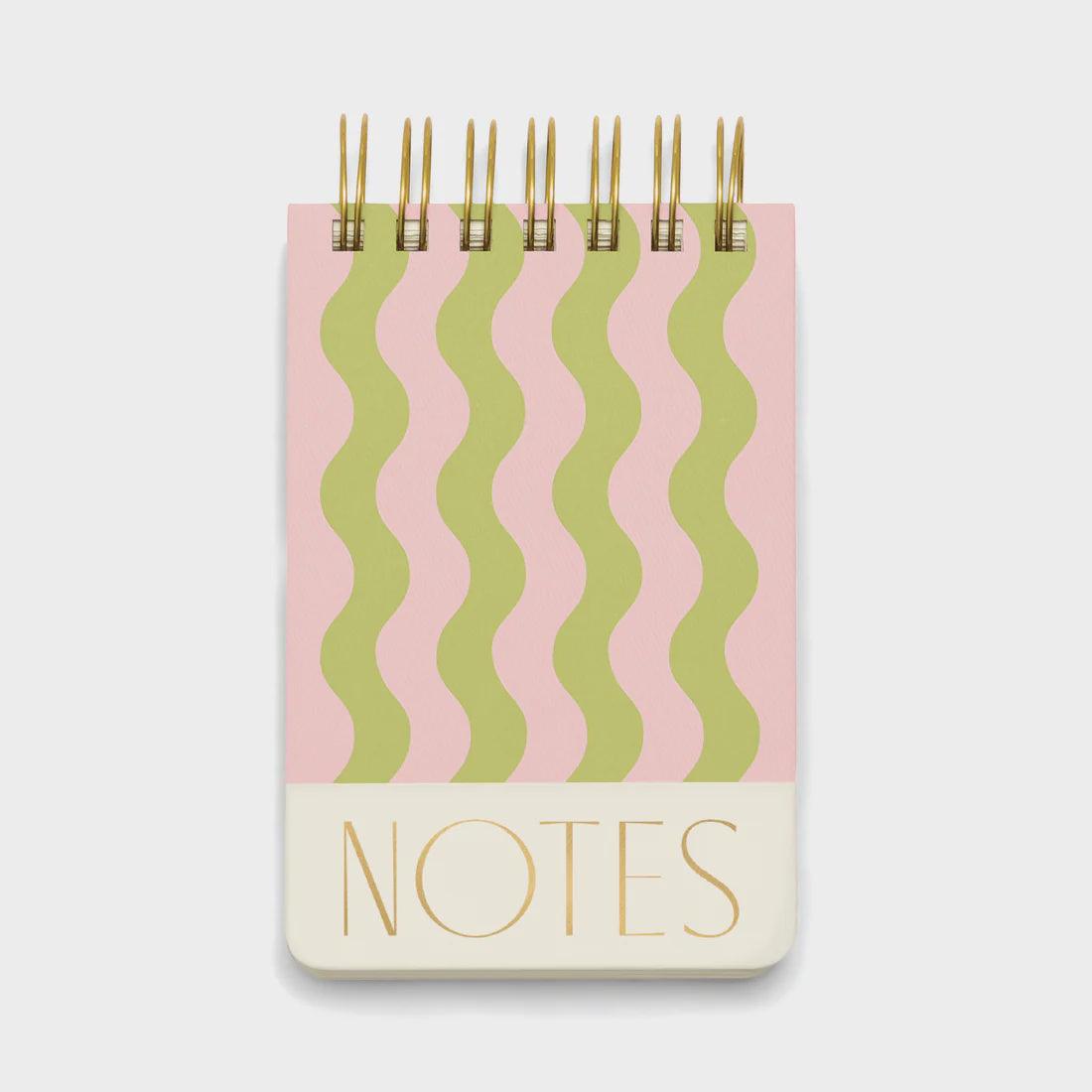 Twin Wire Chunky Notepad - Wavy Stripes - Handworks Nouveau Paperie