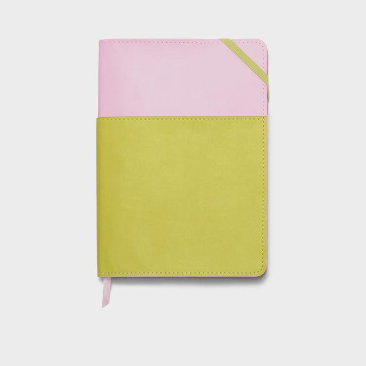 Vegan Leather Pocket Journal - Lilac + Matcha - Handworks Nouveau Paperie