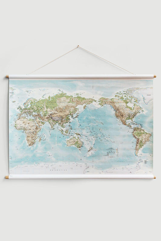 World Map - Canvas - Small - Handworks Nouveau Paperie