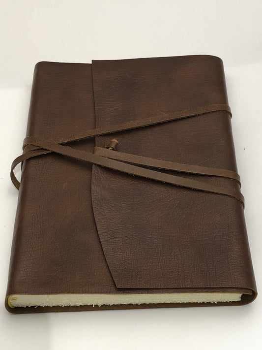 Wrap Leather Journal Medioevalis Brown Large - Handworks Nouveau Paperie
